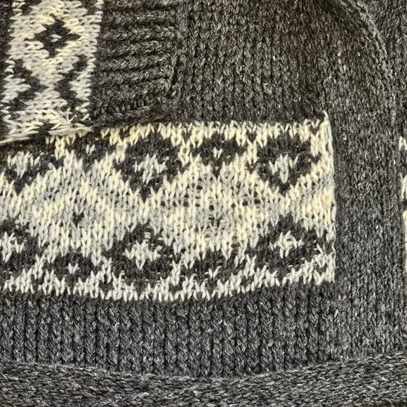 Camp Kitschy Knit Gray Chunky Wool Open Front Belt Starsky Cardigan Size 52 NWT